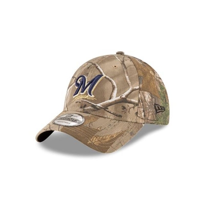 Brown Milwaukee Brewers Hat - New Era MLB Realtree 9TWENTY Adjustable Caps USA6879534